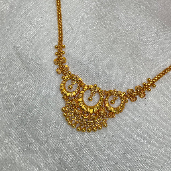 Silver Gold Polished Necklace GPN273