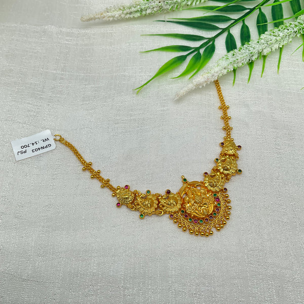 Silver Gold Polished Necklace GPN403