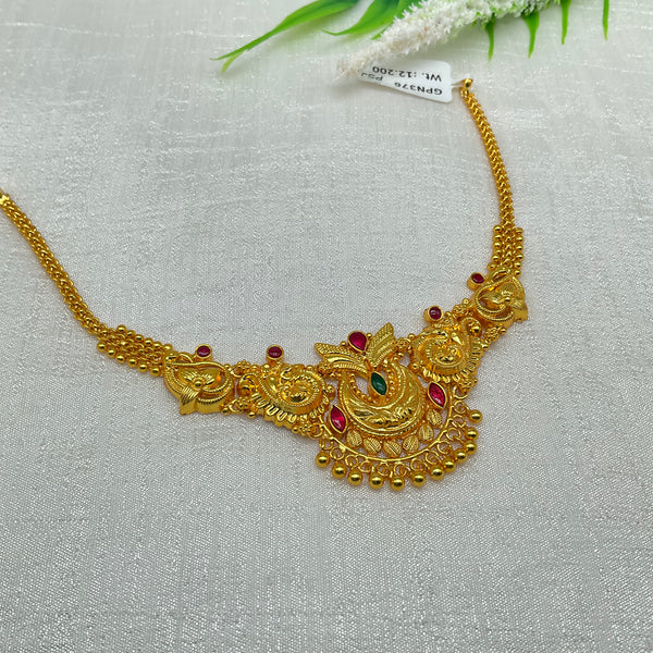 Silver Gold Polished Necklace GPN376