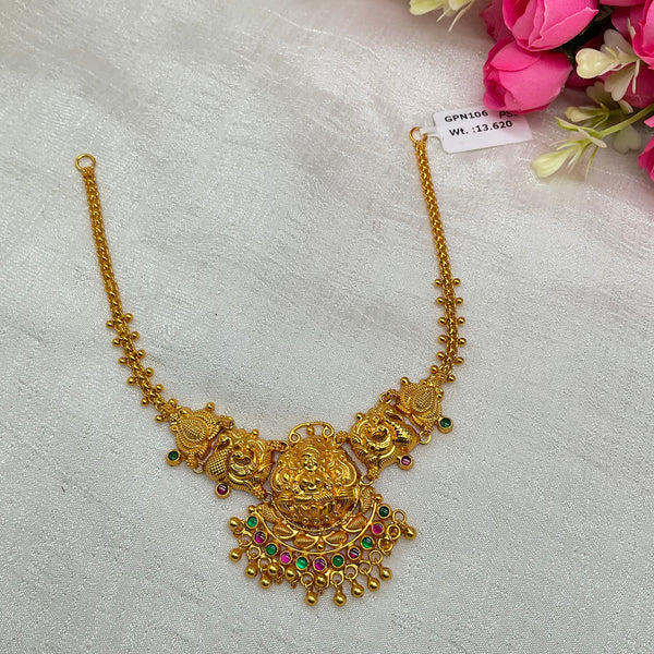 Silver Gold Polished Necklace GPN106