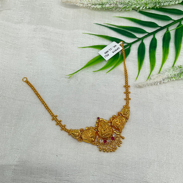 Silver Gold Polished Necklace GPN74
