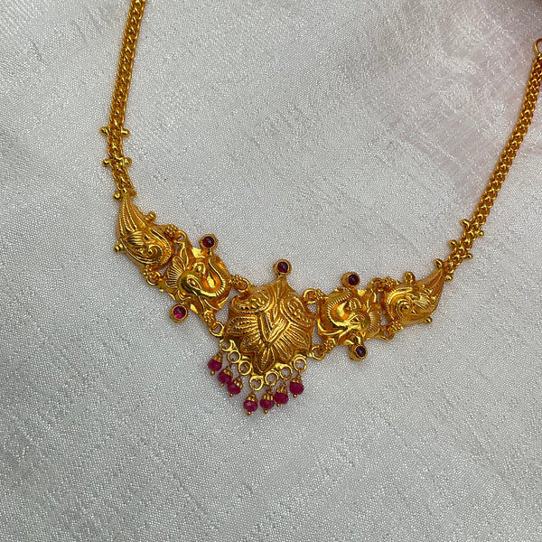 Silver Gold Polish Necklace GPN357
