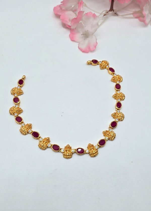 Silver Laxmi Stone Necklace