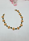 Silver Laxmi Necklace in Green