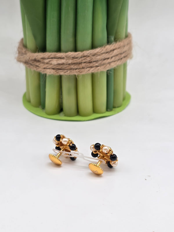 Silver black white pearl Earrings