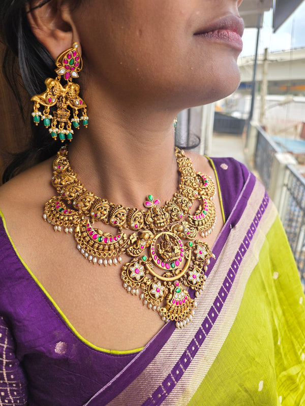 Silver Kundan Necklace