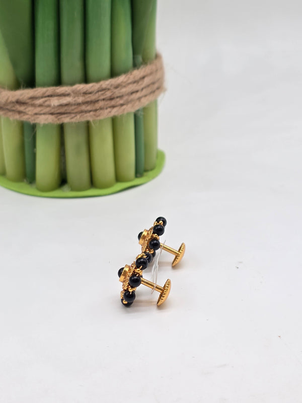 Silver Black Beats Earrings