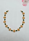 Silver Laxmi Necklace in Green