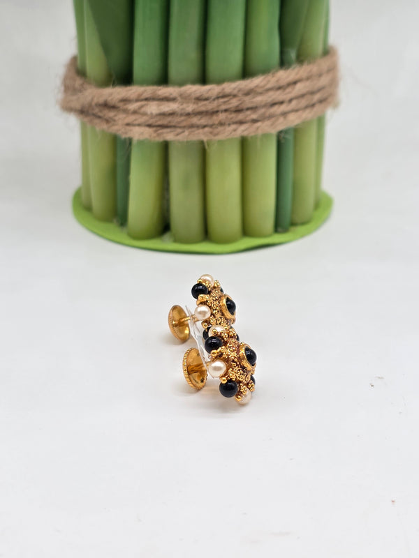 Silver black white pearl Earrings