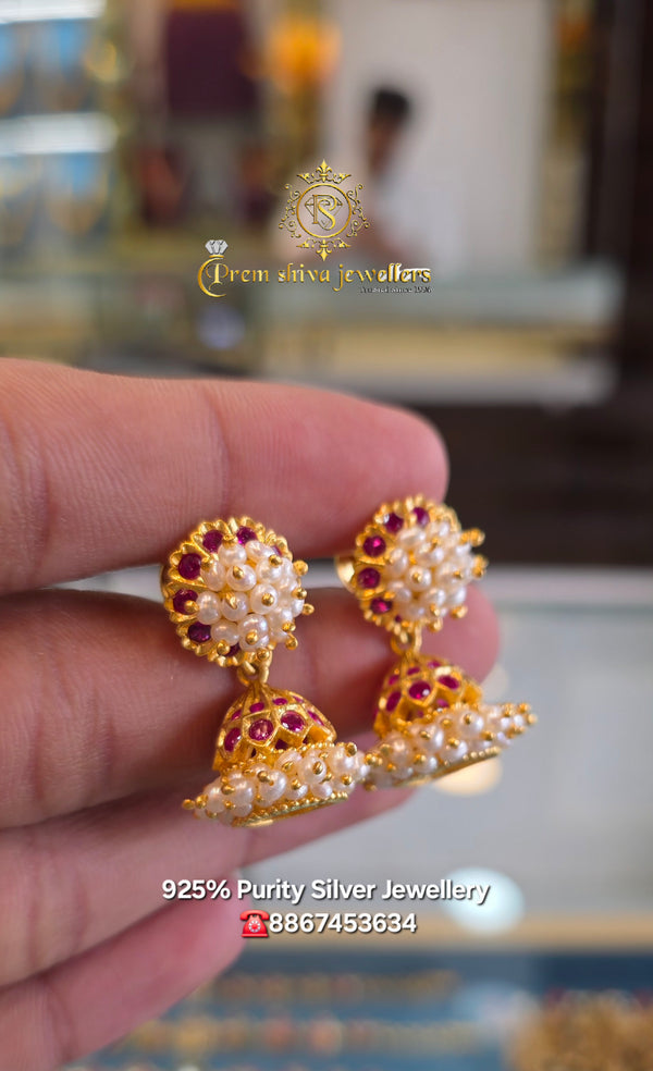 Belli Moda Jhumka Orginal Pearl Jhumka & Earrings