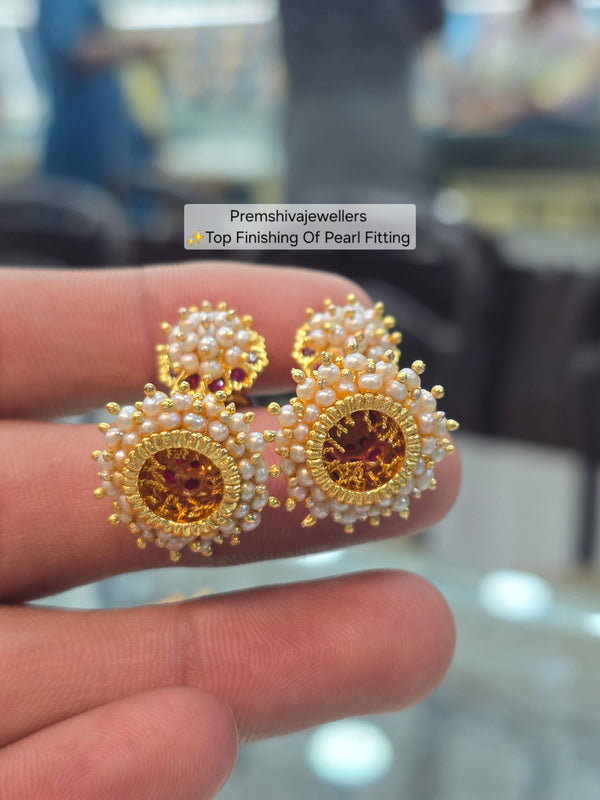 Belli Moda Jhumka Orginal Pearl Jhumka & Earrings