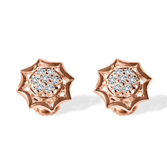 Silver earrings Rosegold Polish