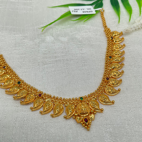 Silver Gold Polished Necklace GPN48