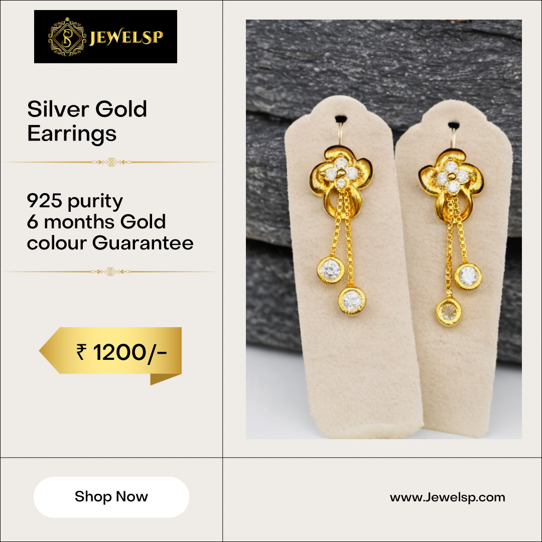 Silver Gold Plated Earrings