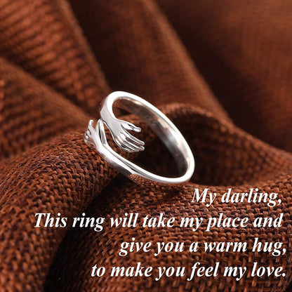 SILVER HUG RING