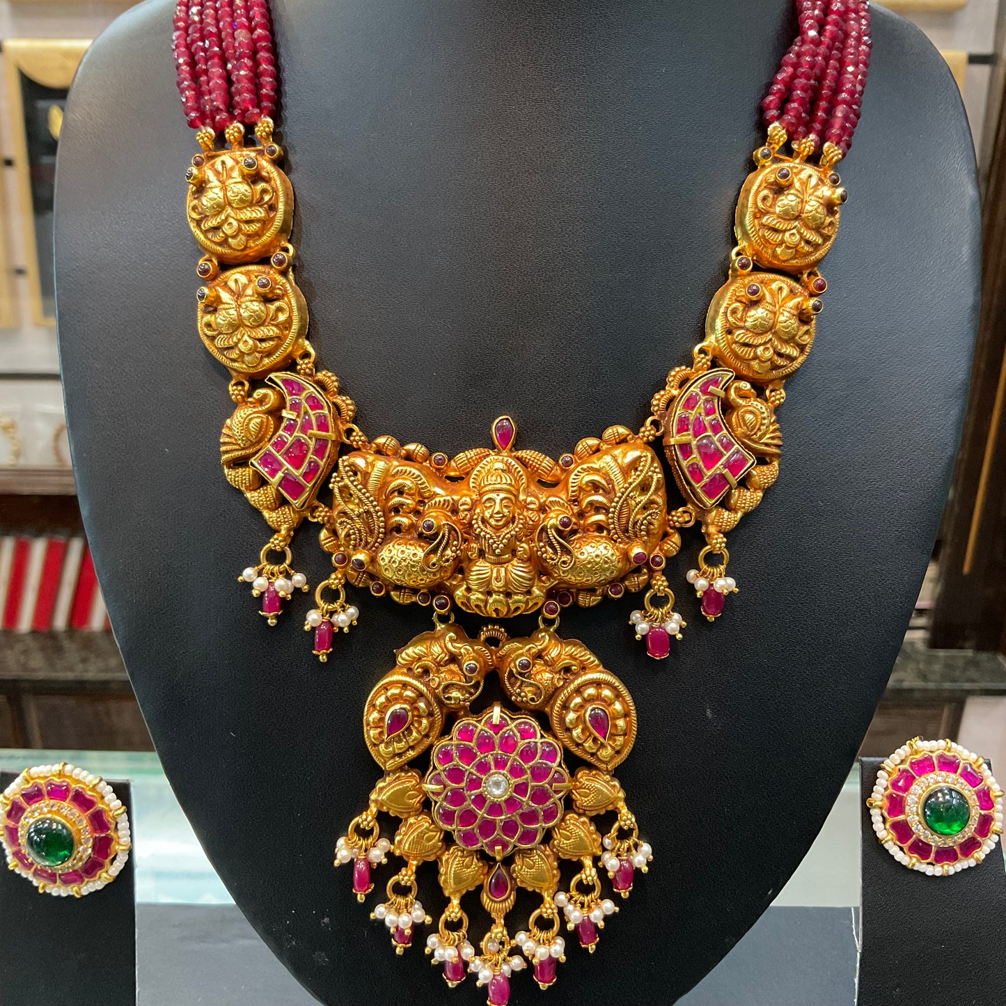 Silver Premium Long Kundan Haram