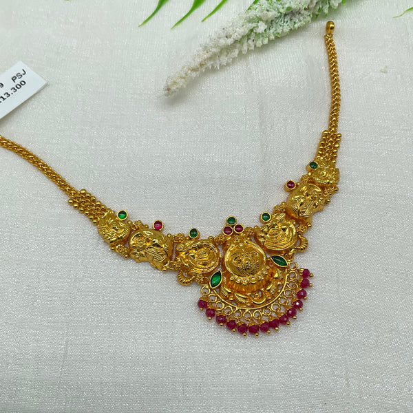 Silver Gold Polished Necklace GPN409