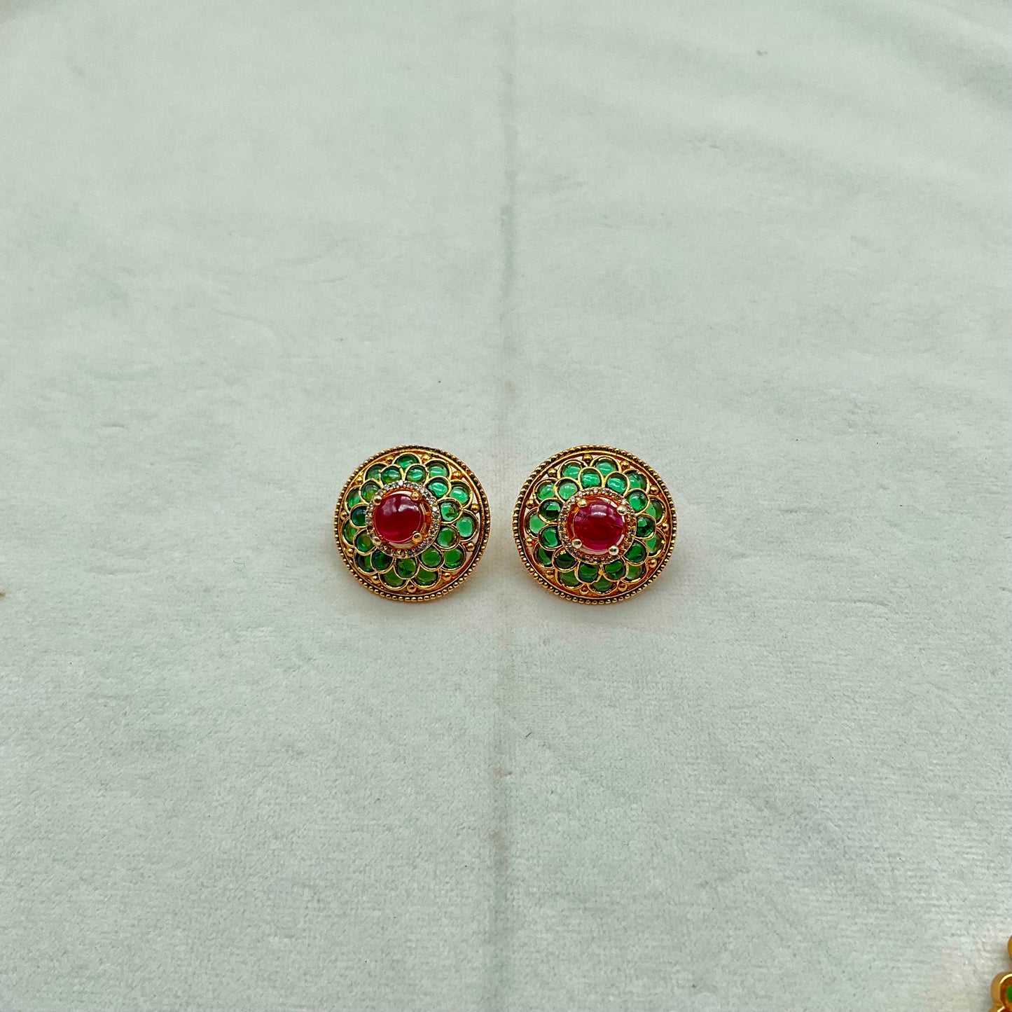 Silver Kundan Earrings