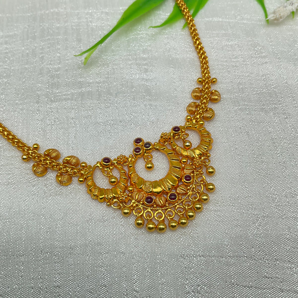Silver Gold Polished Necklace GPN 112