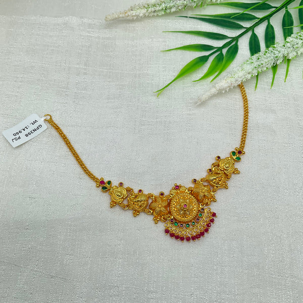 Silver Gold Polished Necklace GPN398