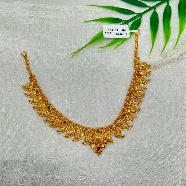 Silver Gold Polished Necklace GPN48