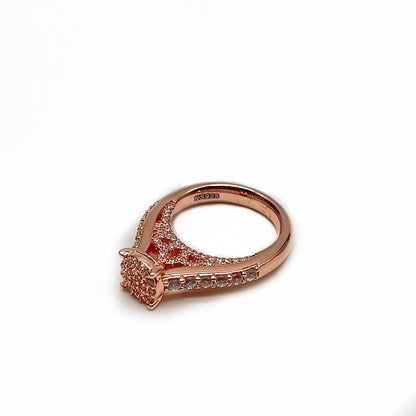 Princess Silver Ring in Rose Gold