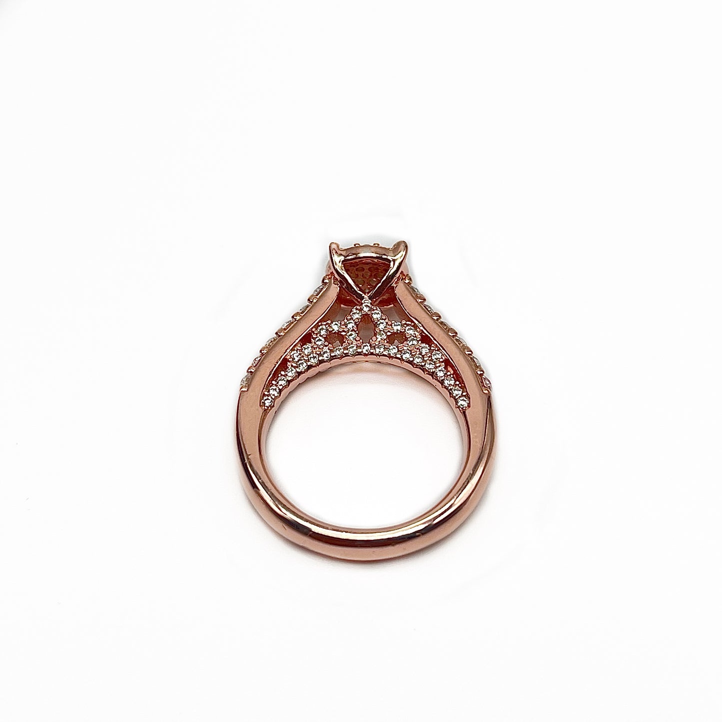 Princess Silver Ring in Rose Gold