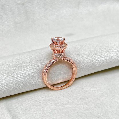 Princess Silver Rosegold Ring