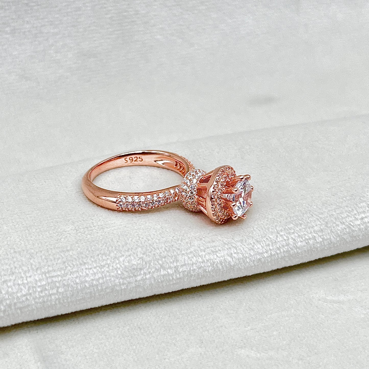 Princess Silver Rosegold Ring