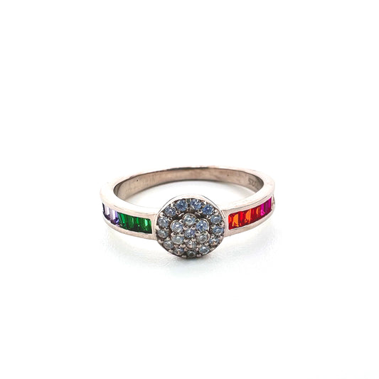 Rainbow Ring 92.5 Sterling Silver