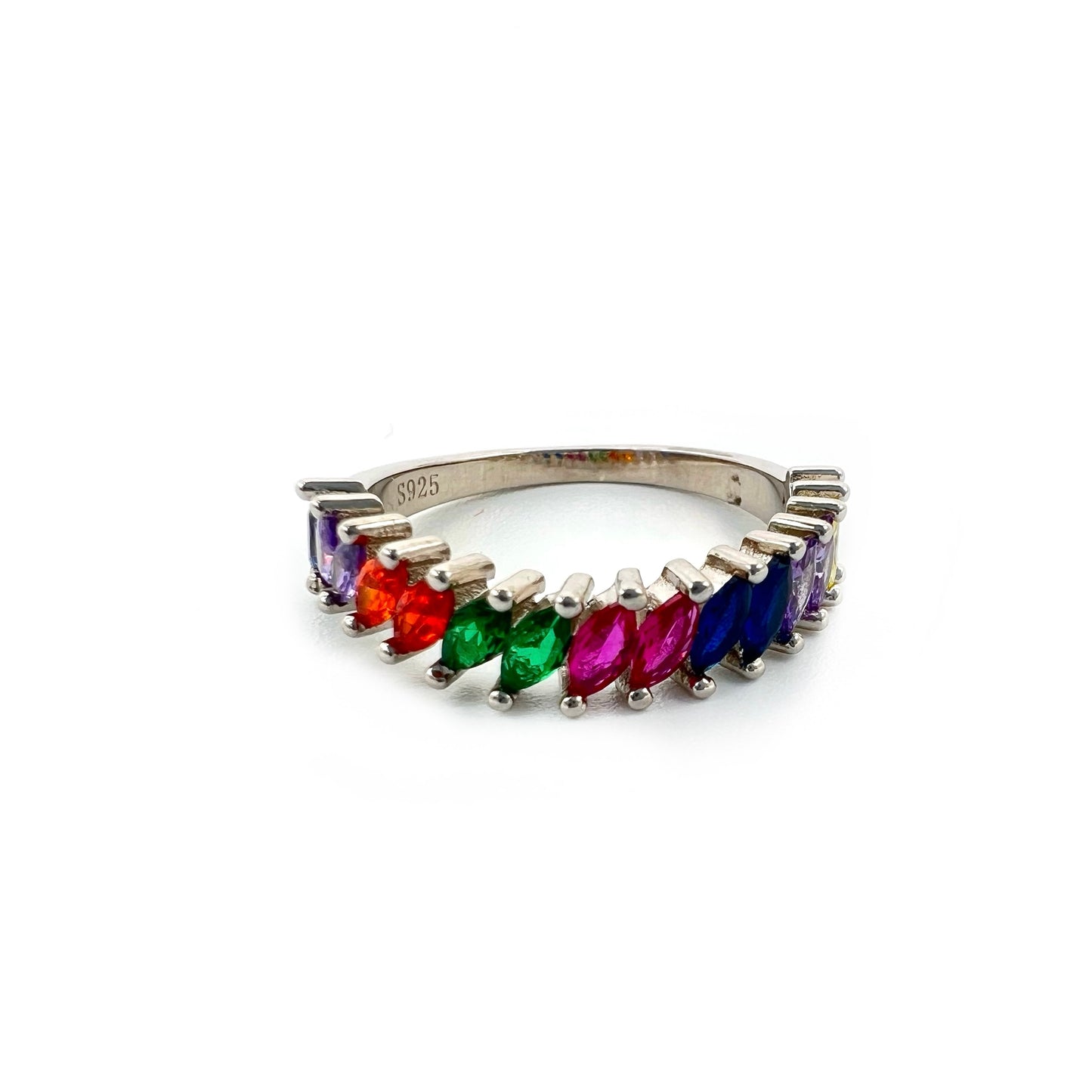 Rainbow Ring 92.5 Sterling Silver