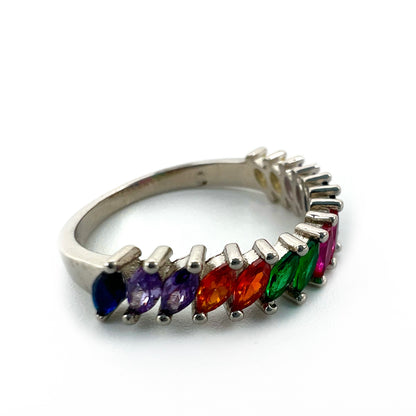 Rainbow Ring 92.5 Sterling Silver