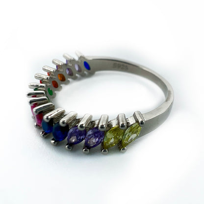 Rainbow Ring 92.5 Sterling Silver