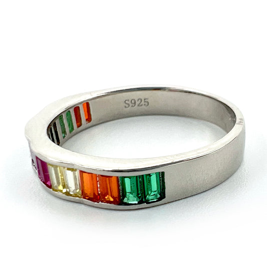 Rainbow Ring 92.5 Sterling Silver