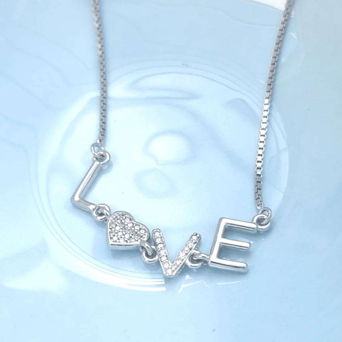 Silver LOVE Alphabet Necklace