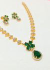 Silver Green Stone Necklace