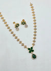 Silver Green Stone Necklace