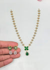 Silver Green Stone Necklace