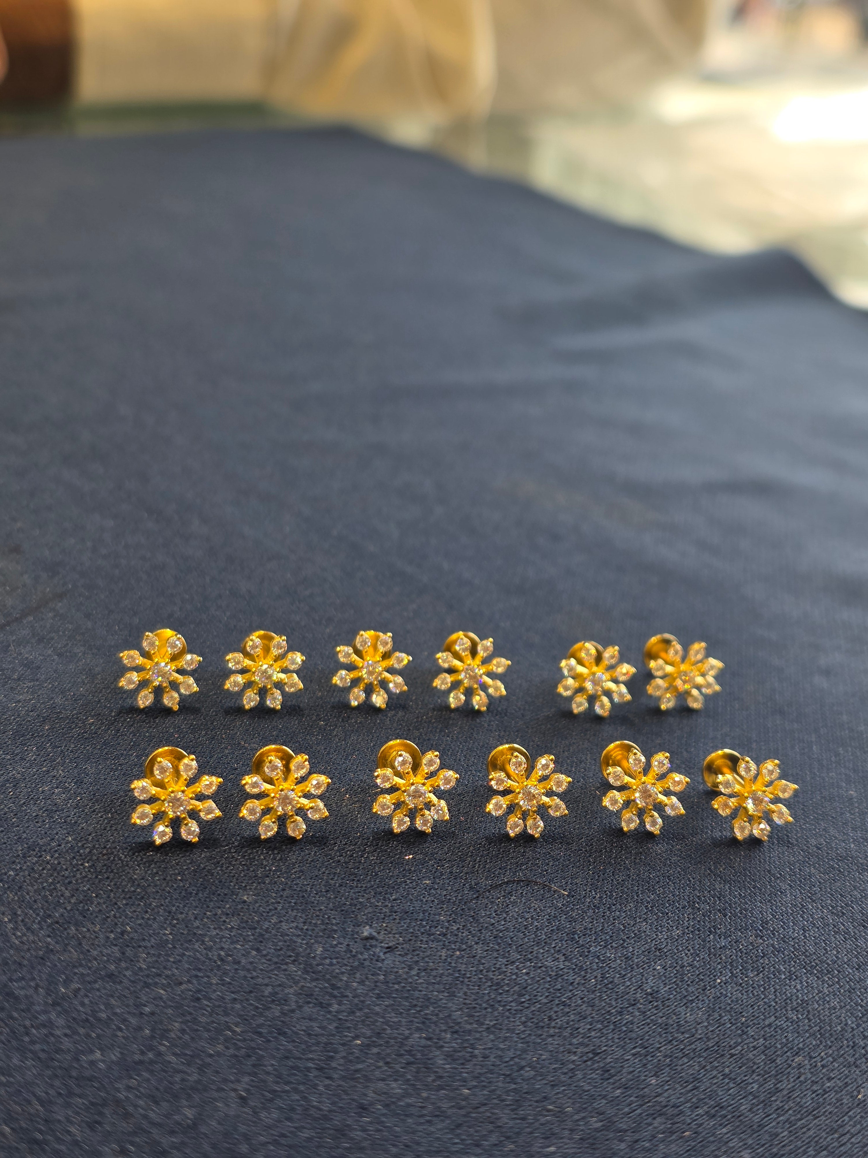Silver 9 Silver 9 Stone Earrings ️1 pair – Premshivajewellers